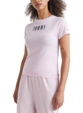 T-Shirt Tommy Jeans Baby Essential Donna Rosa