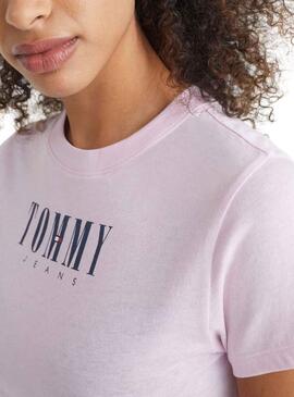 T-Shirt Tommy Jeans Baby Essential Donna Rosa