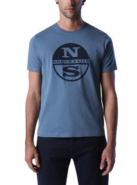 T-Shirt North Sails Logo Corta per Uomo Azul