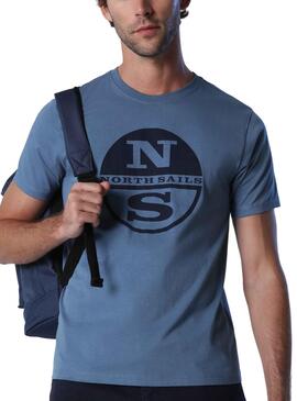 T-Shirt North Sails Logo Corta per Uomo Azul