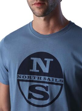 T-Shirt North Sails Logo Corta per Uomo Azul