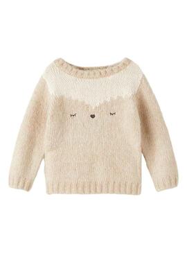 Pullover Name It Osa Sstampata per Bambina Beige