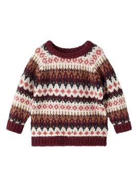 Pullover Name It Opally Glitters per Bambina Marrone