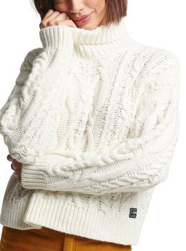 Pullover Superdry Vintage Dolcevita Donna Bianco
