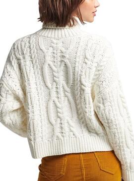 Pullover Superdry Vintage Dolcevita Donna Bianco