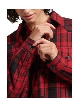 Overshirt Superdry Vintage Quadri Donna Rosso