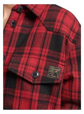 Overshirt Superdry Vintage Quadri Donna Rosso