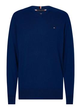 Pullover Tommy Hilfiger Basico per Uomo Blu Navy