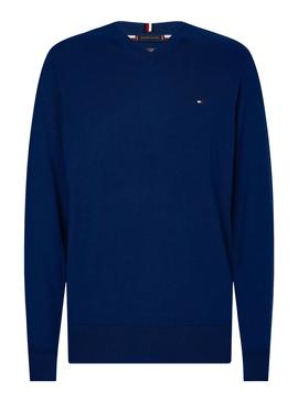 Pullover Tommy Hilfiger Basico per Uomo Blu Navy