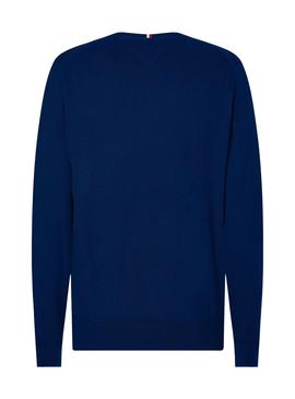 Pullover Tommy Hilfiger Basico per Uomo Blu Navy