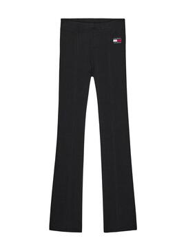 Pantaloni Tommy Jeans Flare Nero per Donna