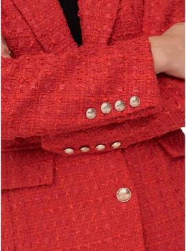 Blazer Only Kennedy Boucle Arancione per Donna