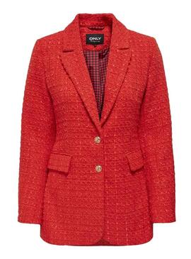 Blazer Only Kennedy Boucle Arancione per Donna