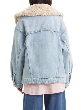Giacca Levis XL Sherpa Trucker per Donna Azul