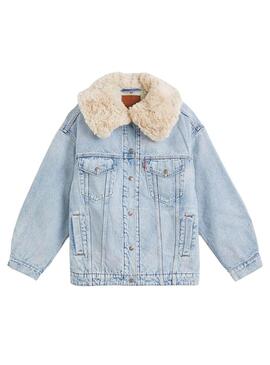 Giacca Levis XL Sherpa Trucker per Donna Azul