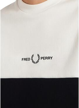 Felpa Fred Perry Colourblock per Uomo Nero