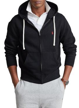 Felpa Polo Ralph Lauren Cerniera Uomo Nero