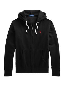 Felpa Polo Ralph Lauren Cerniera Uomo Nero