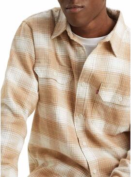 Camicia Levis Jackson Quadri per Uomo Beige