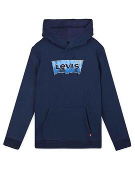 Felpa Levis Logo Batwing per Bambino Blu Navy