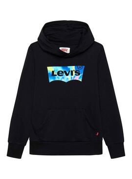 Felpa Levis Logo Batwing per Bambino Nero