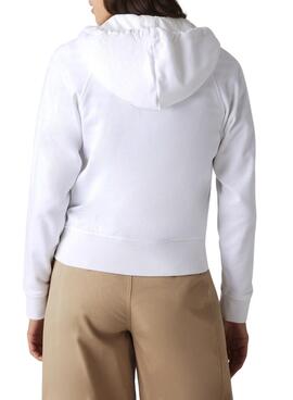 Felpa Lacoste Cerniera per Donna Bianco