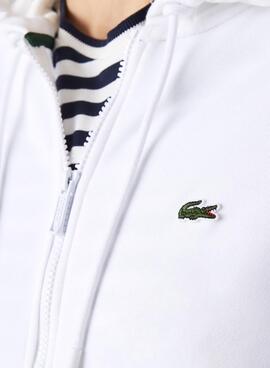 Felpa Lacoste Cerniera per Donna Bianco