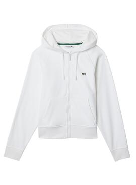 Felpa Lacoste Cerniera per Donna Bianco