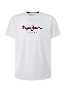 T-Shirt Pepe Jeans Eggo Bianco per Uomo