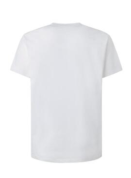 T-Shirt Pepe Jeans Eggo Bianco per Uomo