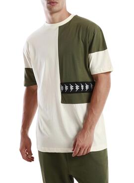 T-Shirt Kappa Vision per Uomo Beige e Verde