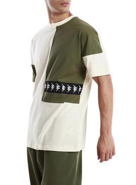 T-Shirt Kappa Vision per Uomo Beige e Verde