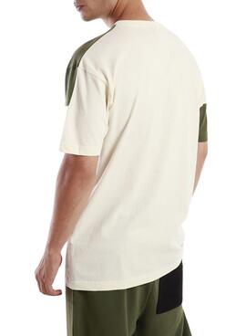 T-Shirt Kappa Vision per Uomo Beige e Verde