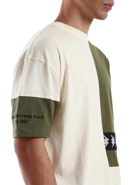 T-Shirt Kappa Vision per Uomo Beige e Verde
