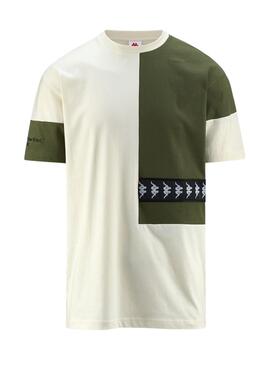 T-Shirt Kappa Vision per Uomo Beige e Verde