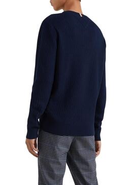 Pullover Tommy Hilfiger Bandera per Uomo Blu Navy