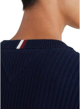 Pullover Tommy Hilfiger Bandera per Uomo Blu Navy