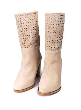 Stivale Popa Lola Picado Beige per Donna