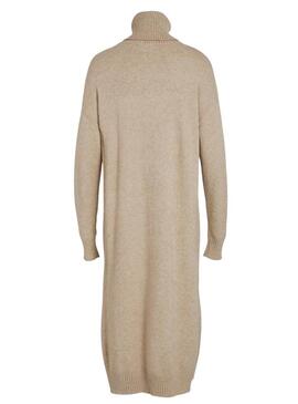 Vestito Vila Ril Roll Neck per Donna Beige