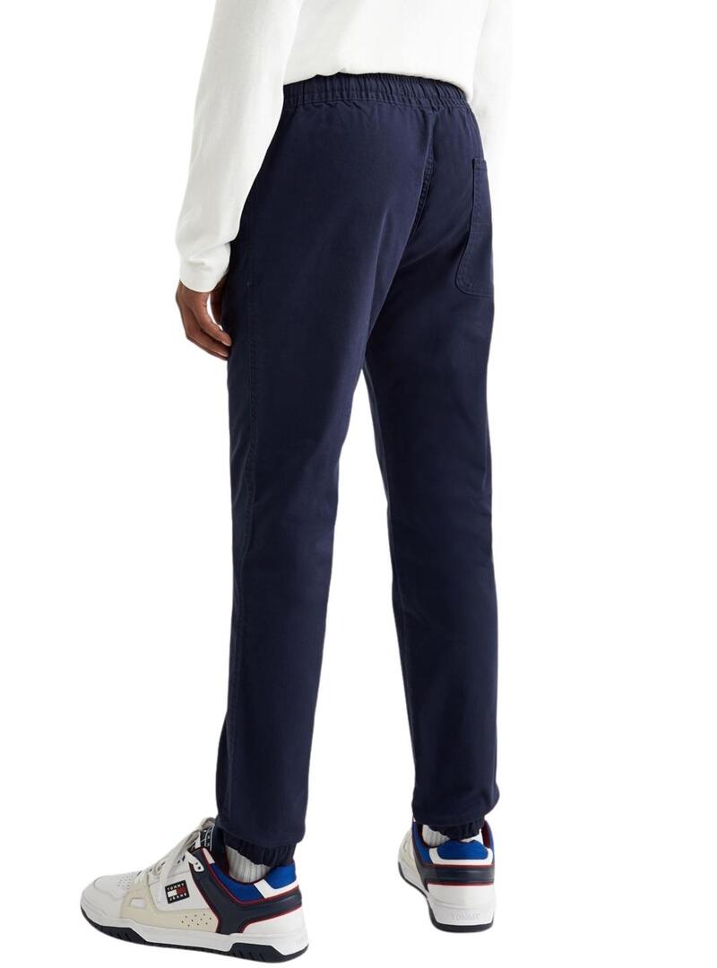 Pantaloni Tommy Jeans Scanton Soft Uomo Blu Navy