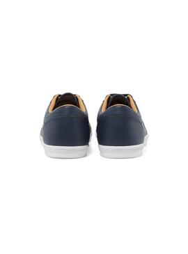 Scarpa Fred Perry Baseline Leather Blu Navy Hombr