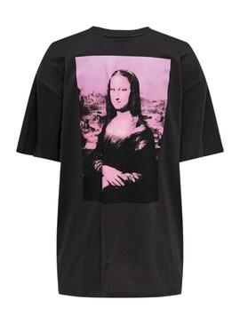 T-Shirt Only Mona Lisa per Donna Nero