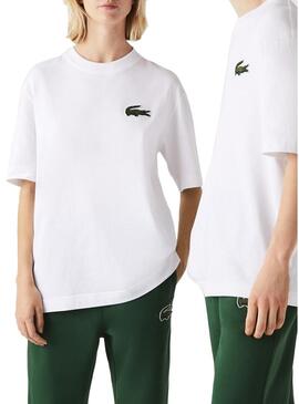 T-Shirt Lacoste Loose Fit Uomo e Donna Bianco