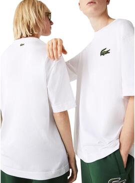 T-Shirt Lacoste Loose Fit Uomo e Donna Bianco