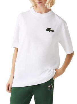T-Shirt Lacoste Loose Fit Uomo e Donna Bianco