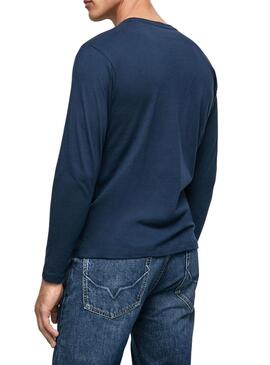 T-Shirt Pepe Jeans Eggo Long Blu per Uomo