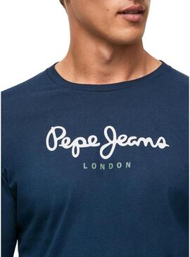 T-Shirt Pepe Jeans Eggo Long Blu per Uomo