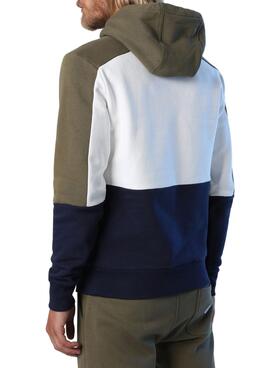 Felpa North Sails Tricolore Blu per Uomo