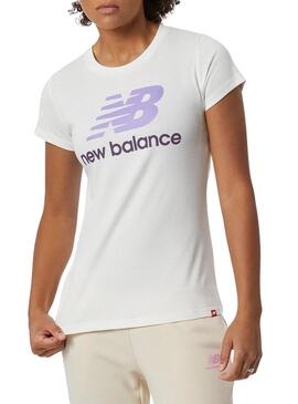 T-Shirt New Balance Esse Bianco per Donna