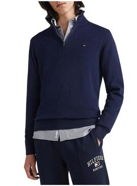 Pullover Tommy Hilfiger Cerniera Blu Navy